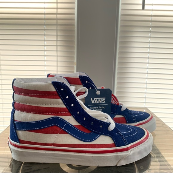 Vans Sk8-Hi 38 DX og blue of red stipe Sz 6.5 - Picture 3 of 10